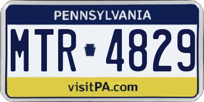 PA license plate MTR4829
