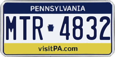 PA license plate MTR4832