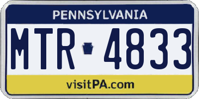 PA license plate MTR4833