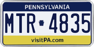 PA license plate MTR4835