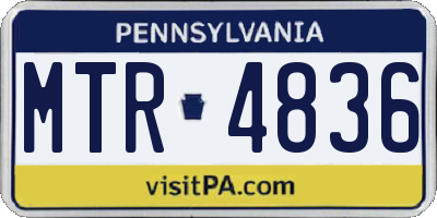PA license plate MTR4836