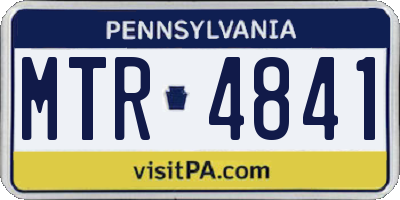 PA license plate MTR4841