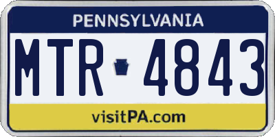 PA license plate MTR4843