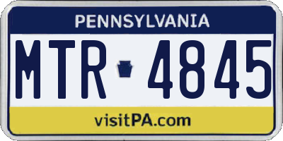 PA license plate MTR4845