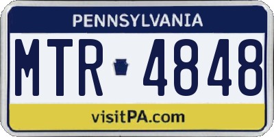 PA license plate MTR4848