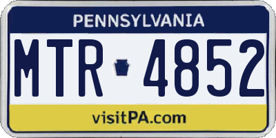 PA license plate MTR4852