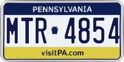PA license plate MTR4854