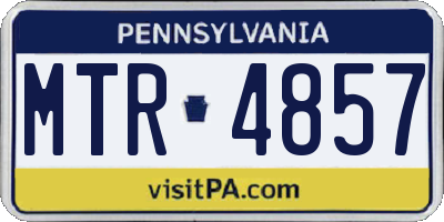 PA license plate MTR4857