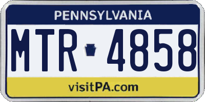 PA license plate MTR4858