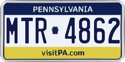 PA license plate MTR4862