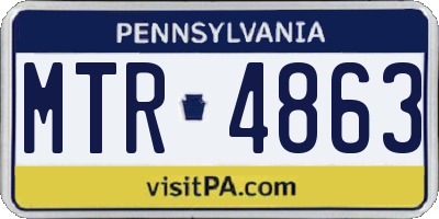 PA license plate MTR4863