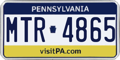 PA license plate MTR4865