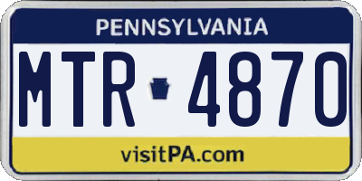 PA license plate MTR4870