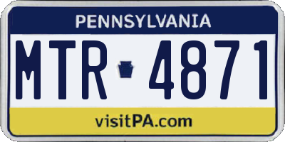 PA license plate MTR4871