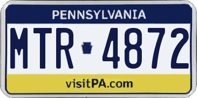 PA license plate MTR4872