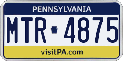 PA license plate MTR4875