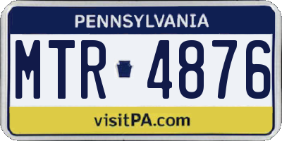 PA license plate MTR4876