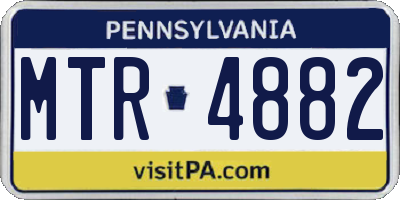 PA license plate MTR4882