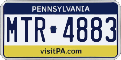 PA license plate MTR4883