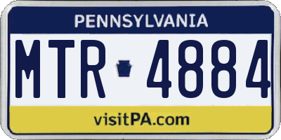 PA license plate MTR4884