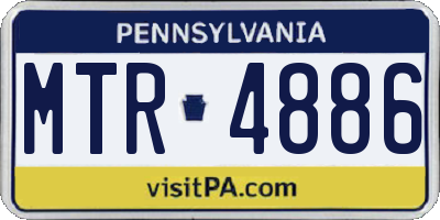 PA license plate MTR4886