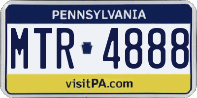 PA license plate MTR4888