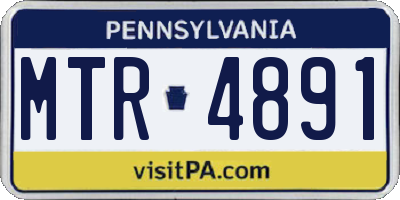 PA license plate MTR4891
