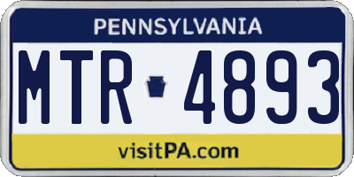 PA license plate MTR4893