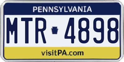 PA license plate MTR4898