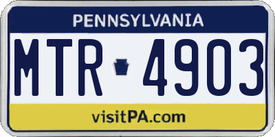 PA license plate MTR4903