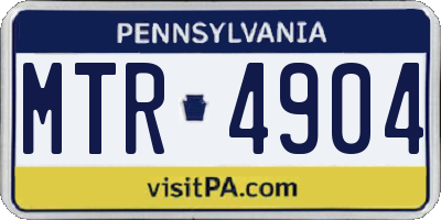 PA license plate MTR4904