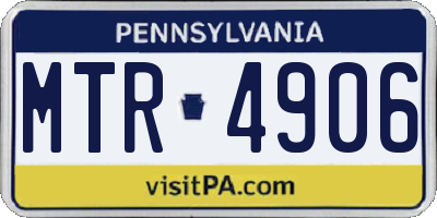 PA license plate MTR4906