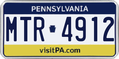 PA license plate MTR4912