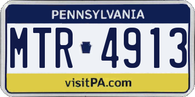 PA license plate MTR4913