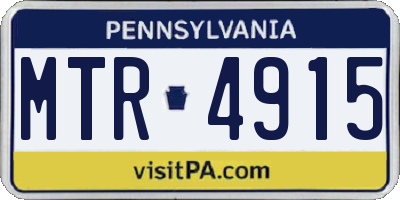 PA license plate MTR4915