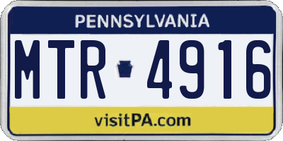 PA license plate MTR4916