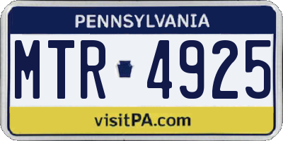 PA license plate MTR4925
