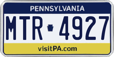 PA license plate MTR4927