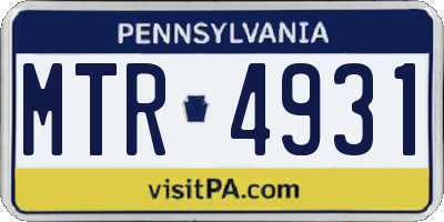 PA license plate MTR4931