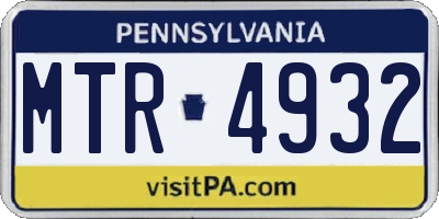 PA license plate MTR4932