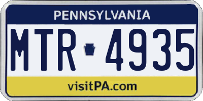 PA license plate MTR4935