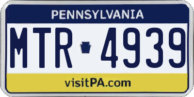 PA license plate MTR4939