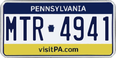 PA license plate MTR4941