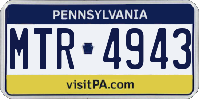 PA license plate MTR4943