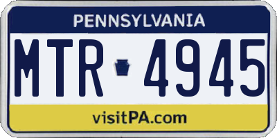PA license plate MTR4945
