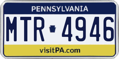 PA license plate MTR4946