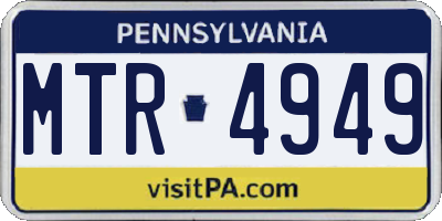 PA license plate MTR4949