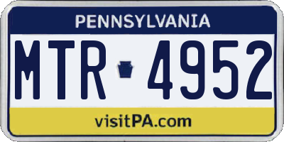 PA license plate MTR4952