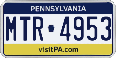 PA license plate MTR4953
