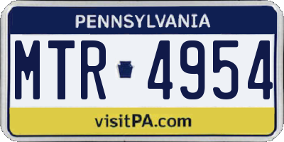 PA license plate MTR4954